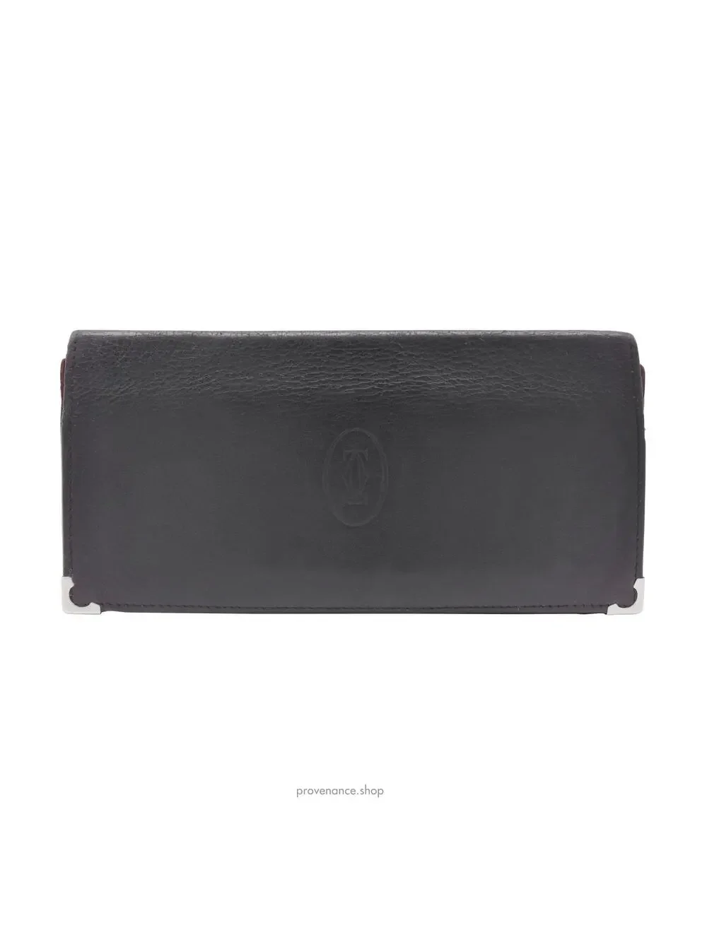 🔴 Cartier Long Wallet - Black Calfskin Leather